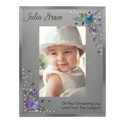 Personalised Butterfly 6x4 Diamante Glass Photo Frame - MK&JD Gifts