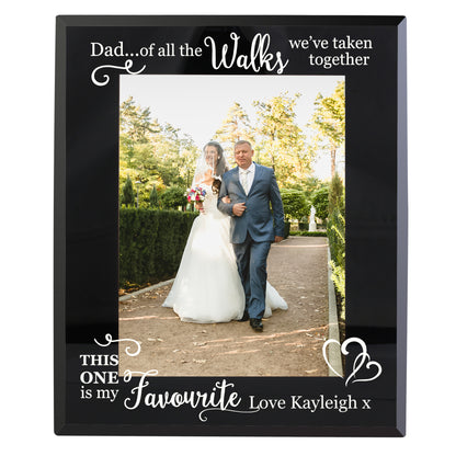 Personalised Of All the Walks... Wedding 5x7 Black Glass Photo Frame - MK&JD Gifts