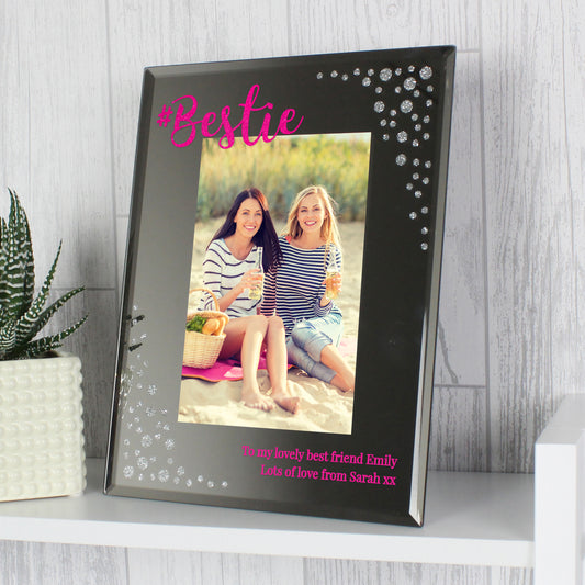 Personalised Bestie 6x4 Diamante Glass Photo Frame - MK&JD Gifts
