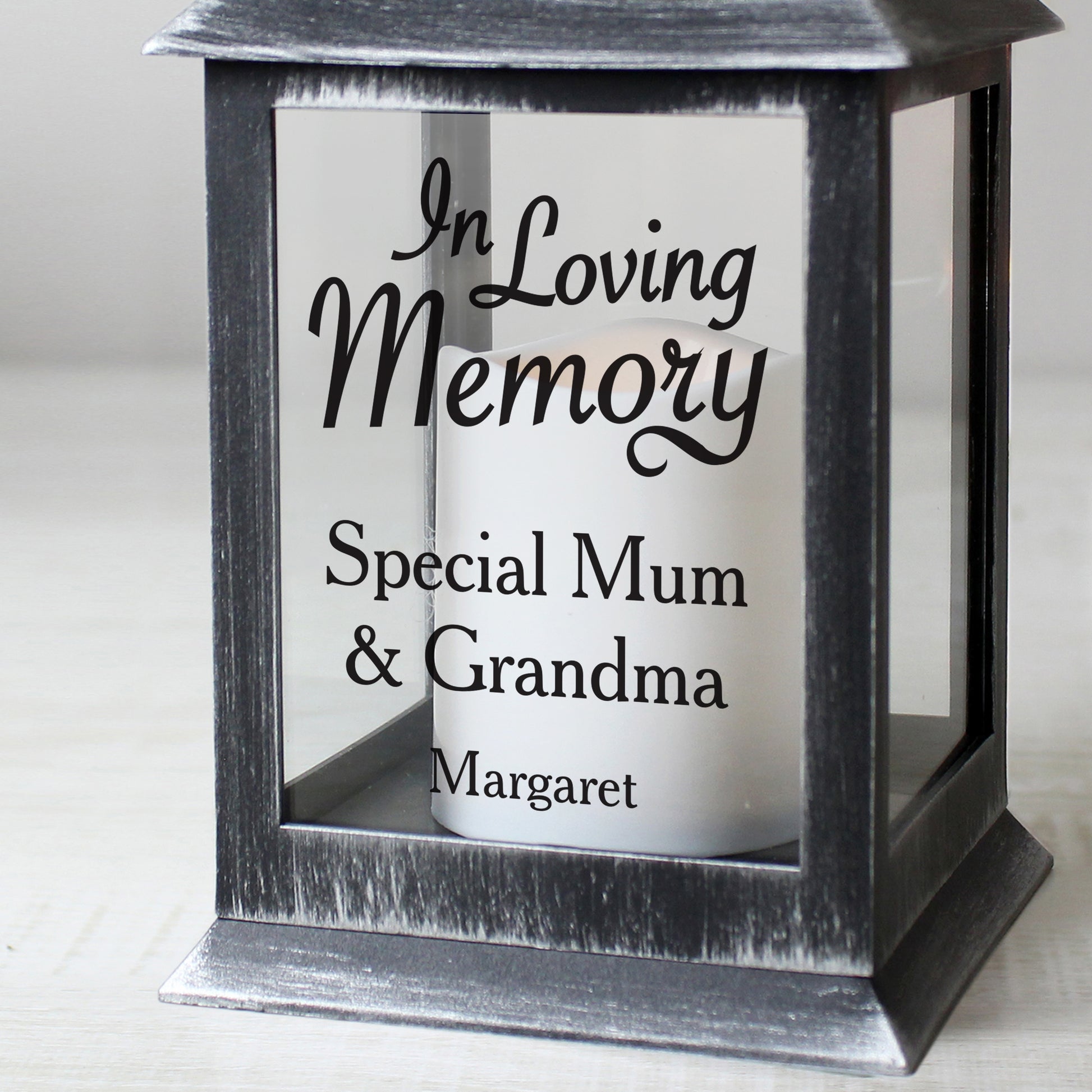 Personalised In Loving Memory Rustic Black Lantern - MK&JD Gifts