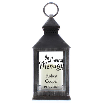 Personalised In Loving Memory Rustic Black Lantern - MK&JD Gifts