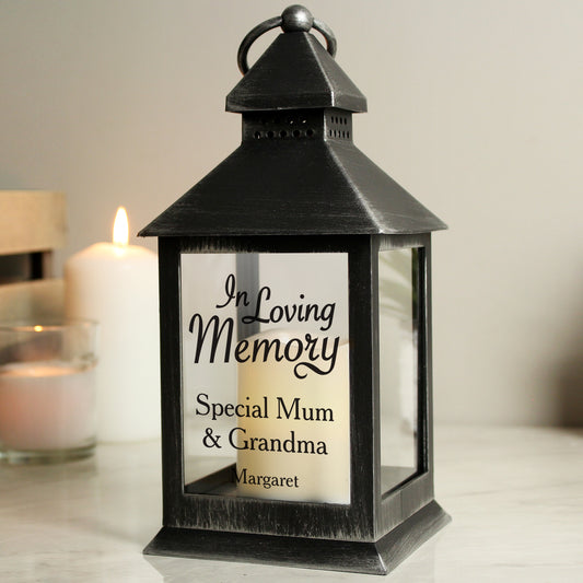 Personalised In Loving Memory Rustic Black Lantern - MK&JD Gifts