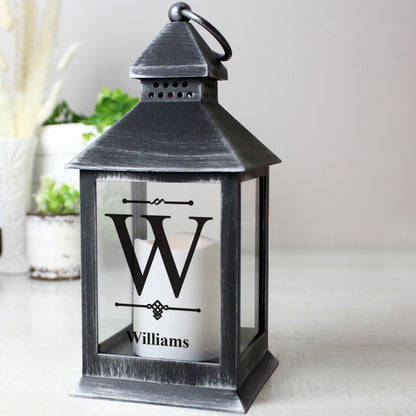 Personalised Initial Rustic Black Lantern - MK&JD Gifts
