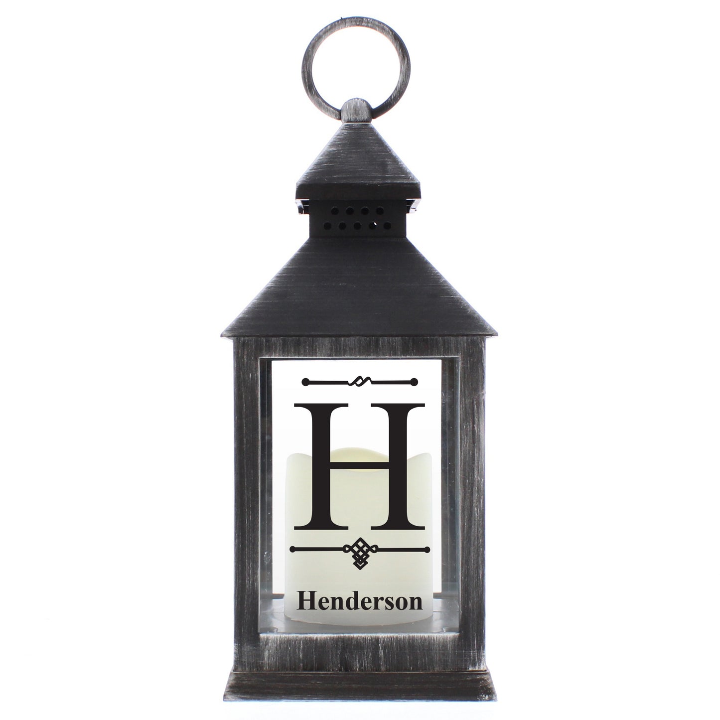 Personalised Initial Rustic Black Lantern - MK&JD Gifts