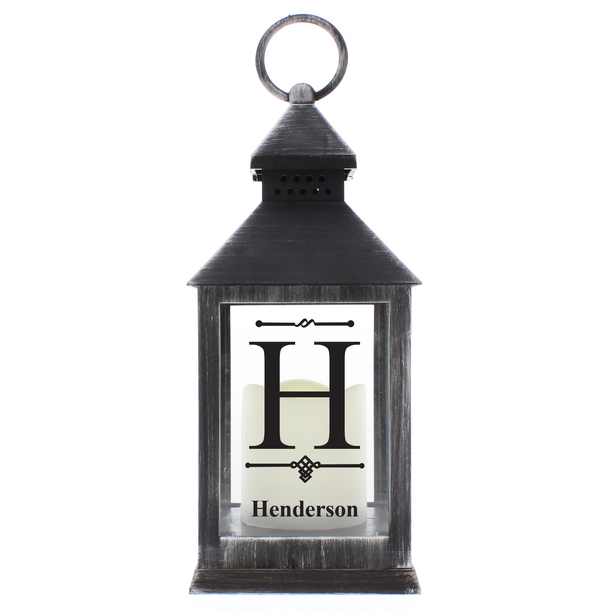 Personalised Initial Rustic Black Lantern - MK&JD Gifts