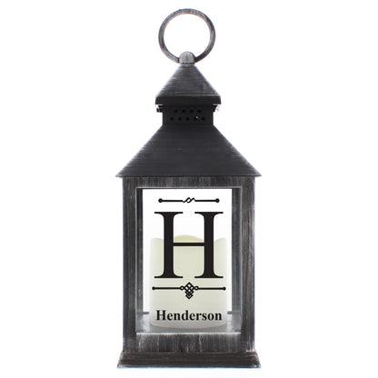 Personalised Initial Rustic Black Lantern - MK&JD Gifts