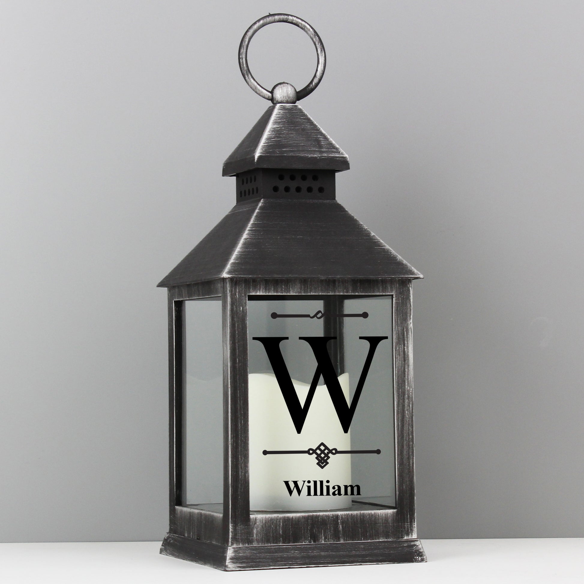 Personalised Initial Rustic Black Lantern - MK&JD Gifts