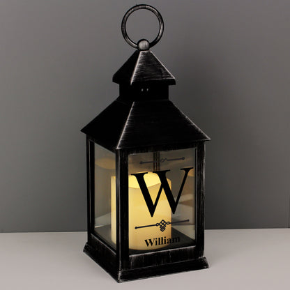 Personalised Initial Rustic Black Lantern - MK&JD Gifts