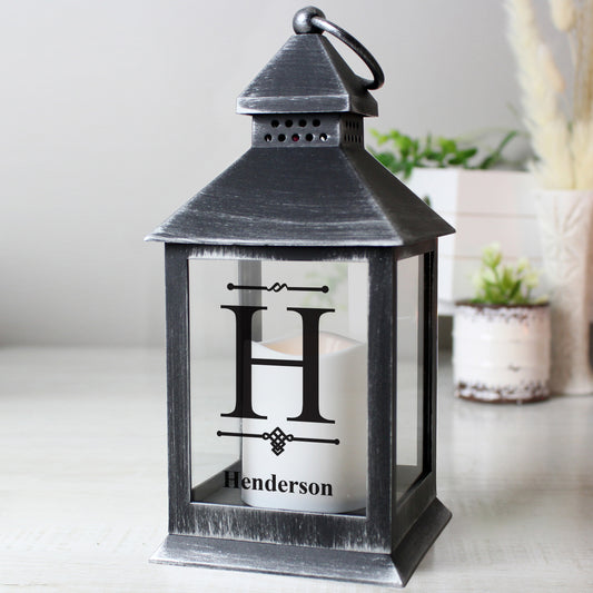 Personalised Initial Rustic Black Lantern - MK&JD Gifts
