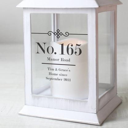 Personalised Elegant Diamond White Lantern - MK&JD Gifts
