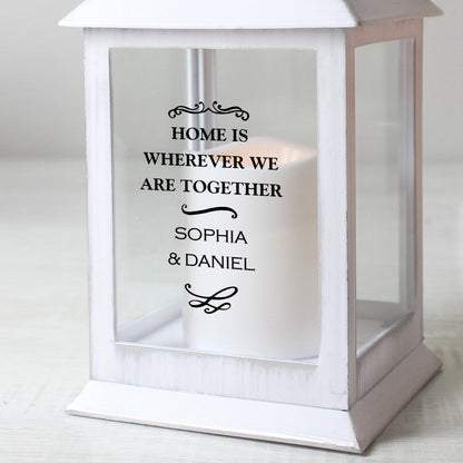 Personalised Antique Scroll White Lantern - MK&JD Gifts