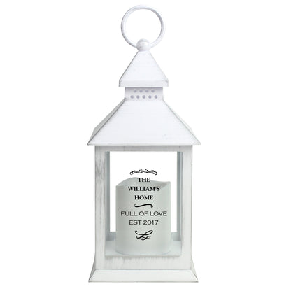 Personalised Antique Scroll White Lantern - MK&JD Gifts