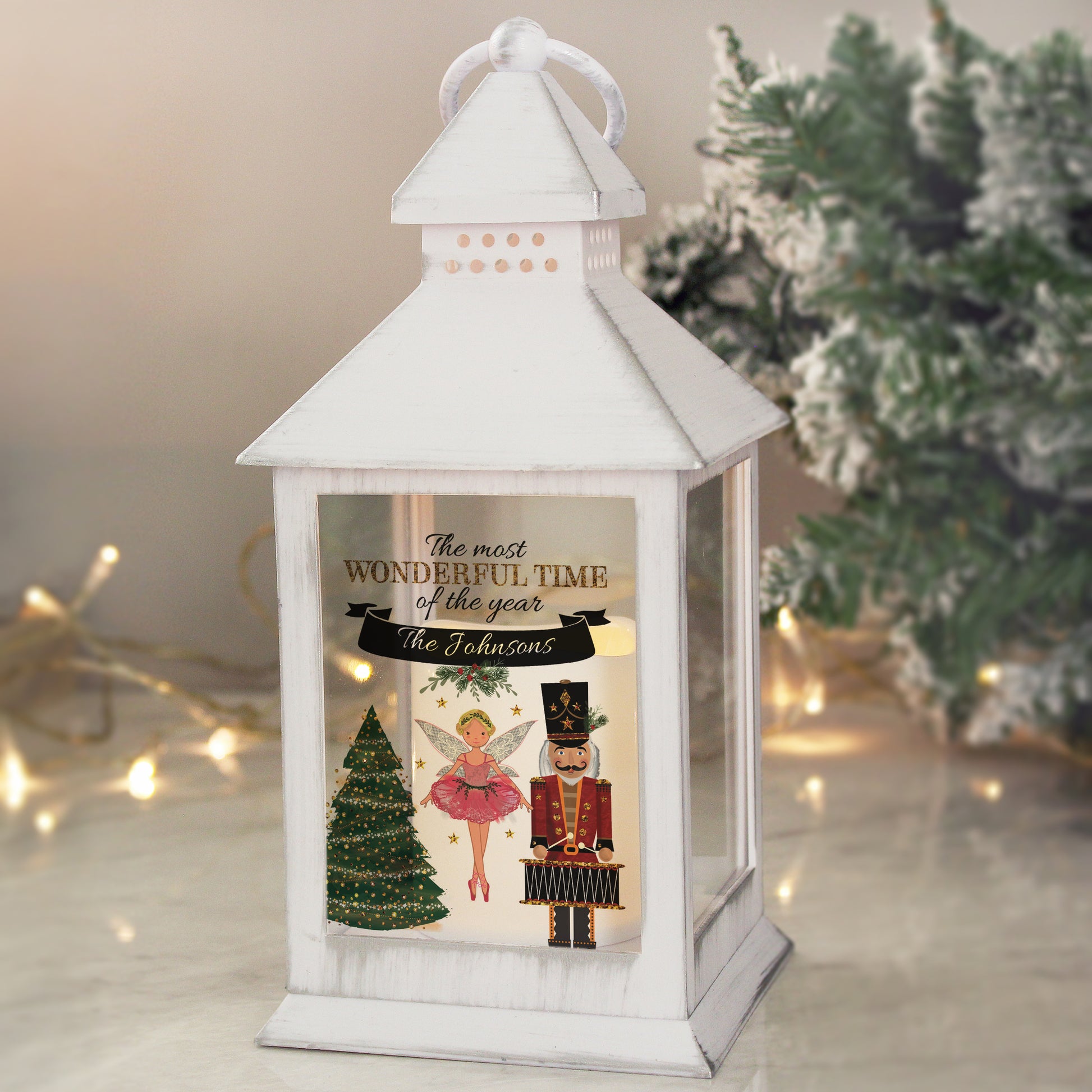 Personalised Nutcracker White Lantern - MK&JD Gifts
