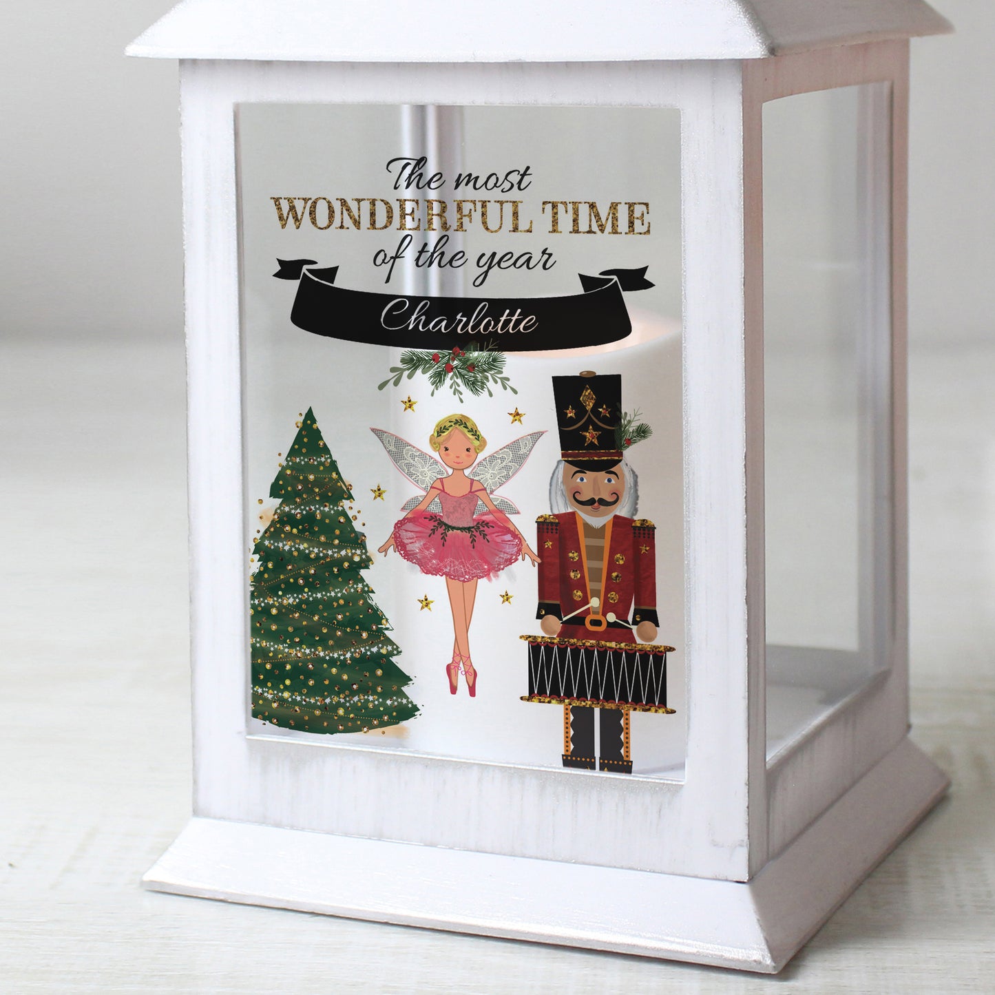 Personalised Nutcracker White Lantern - MK&JD Gifts