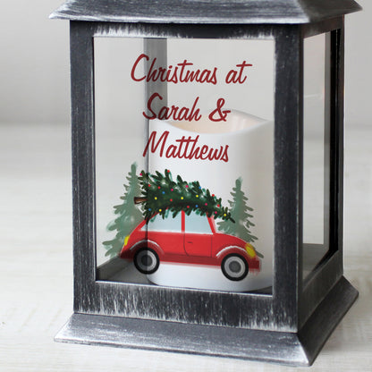 Personalised 'Driving Home For Christmas' Rustic Black Lantern - MK&JD Gifts