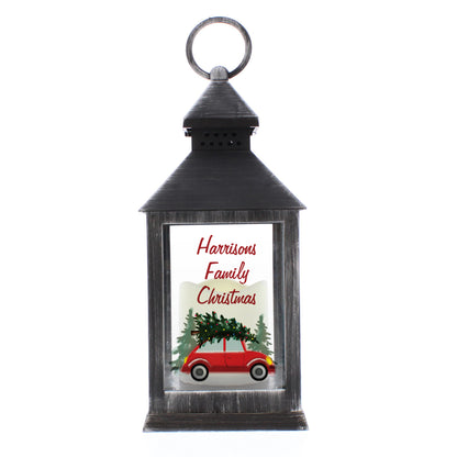 Personalised 'Driving Home For Christmas' Rustic Black Lantern - MK&JD Gifts