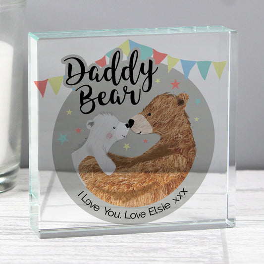 Personalised Daddy Bear Crystal Token - MK&JD Gifts