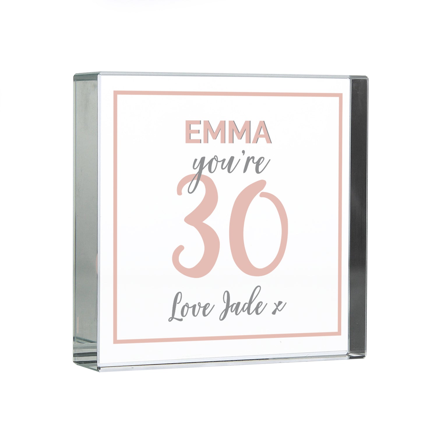 Personalised Birthday Rose Gold Crystal Token - MK&JD Gifts