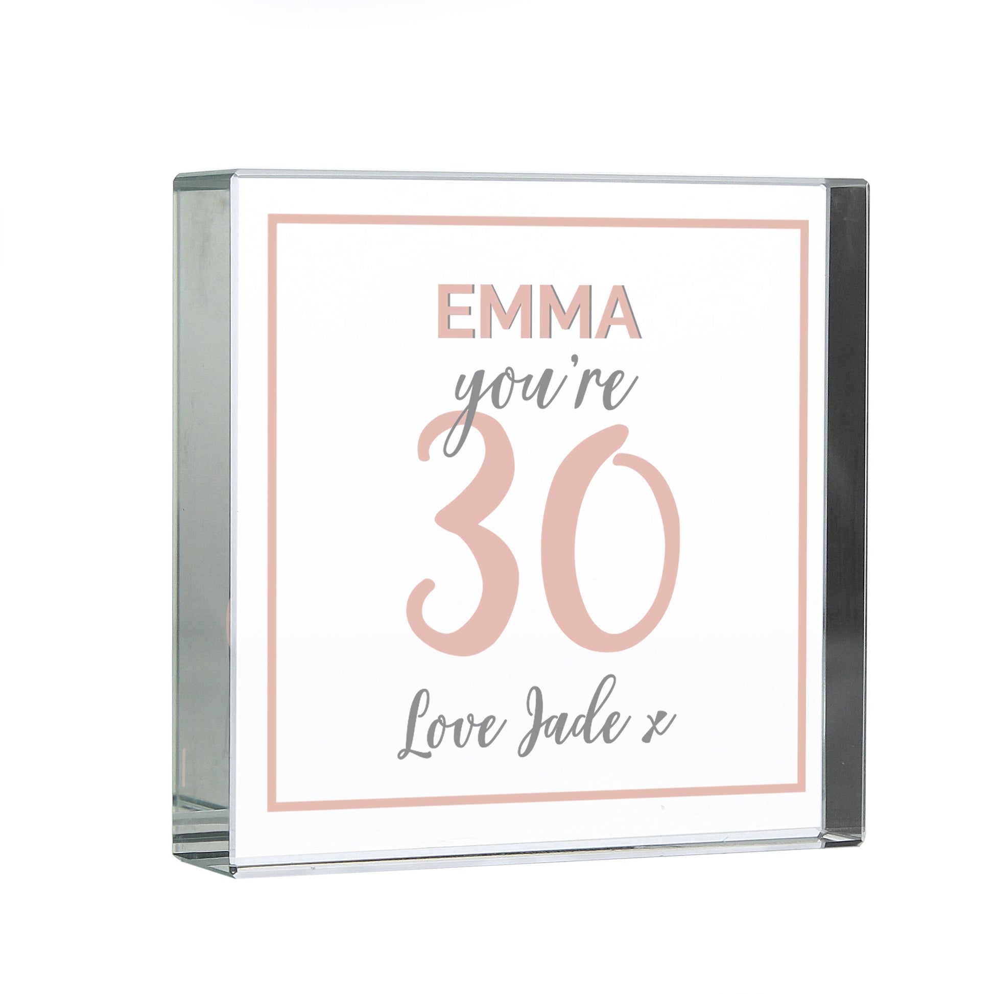 Personalised Birthday Rose Gold Crystal Token - MK&JD Gifts