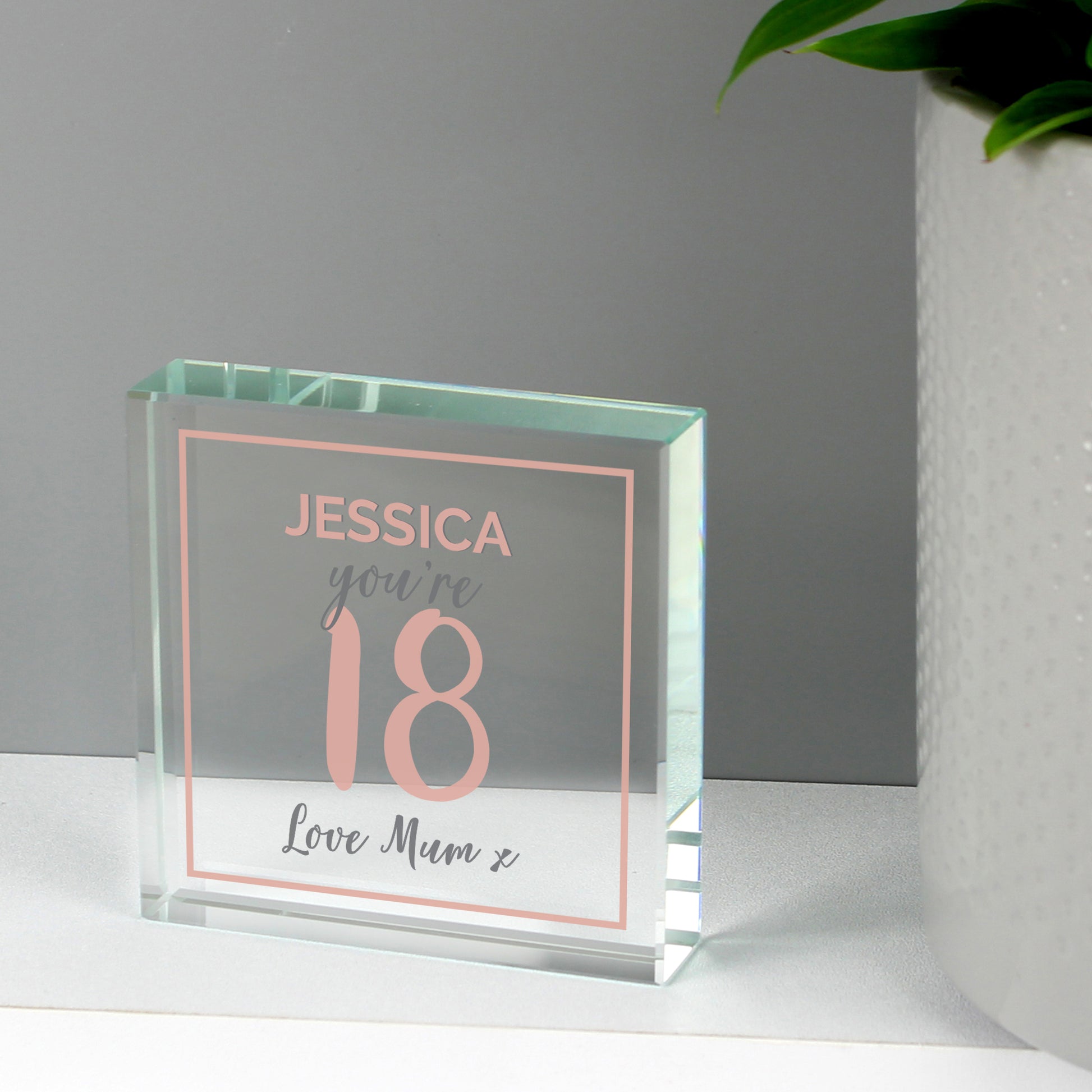 Personalised Birthday Rose Gold Crystal Token - MK&JD Gifts