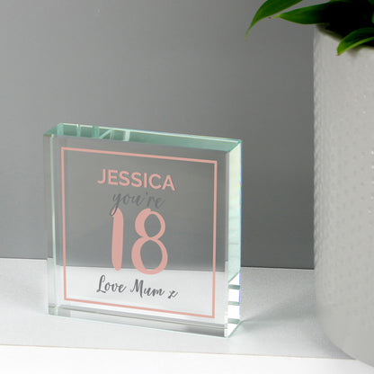 Personalised Birthday Rose Gold Crystal Token - MK&JD Gifts
