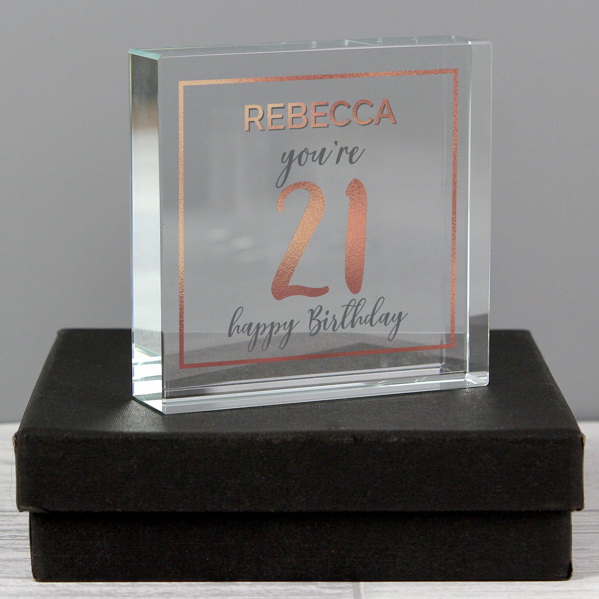 Personalised Birthday Rose Gold Crystal Token - MK&JD Gifts