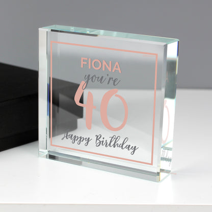 Personalised Birthday Rose Gold Crystal Token - MK&JD Gifts