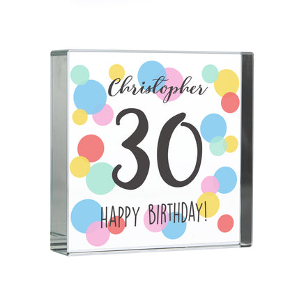 Personalised Birthday Colour Confetti Crystal Token - MK&JD Gifts