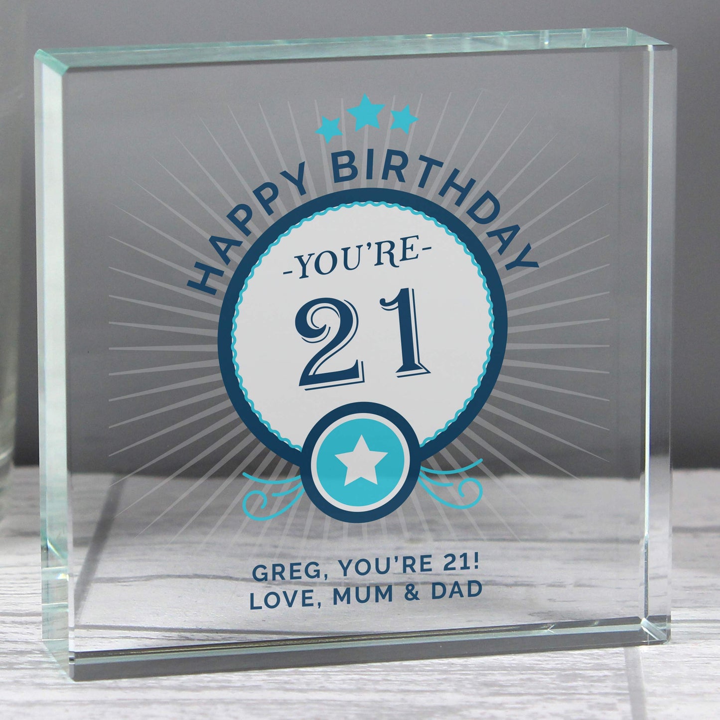 Personalised Birthday Crystal Token - MK&JD Gifts