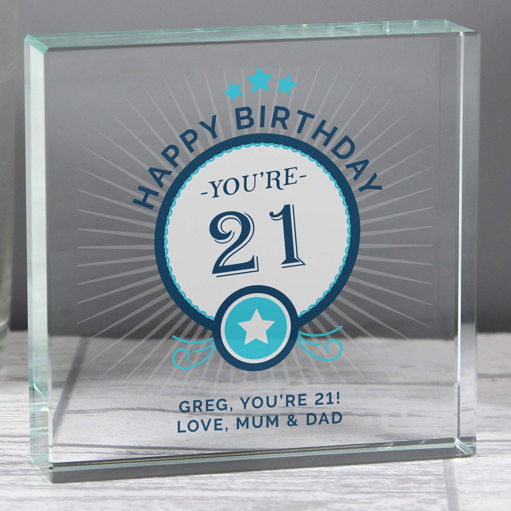 Personalised Birthday Crystal Token - MK&JD Gifts