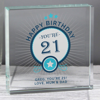 Personalised Birthday Crystal Token - MK&JD Gifts