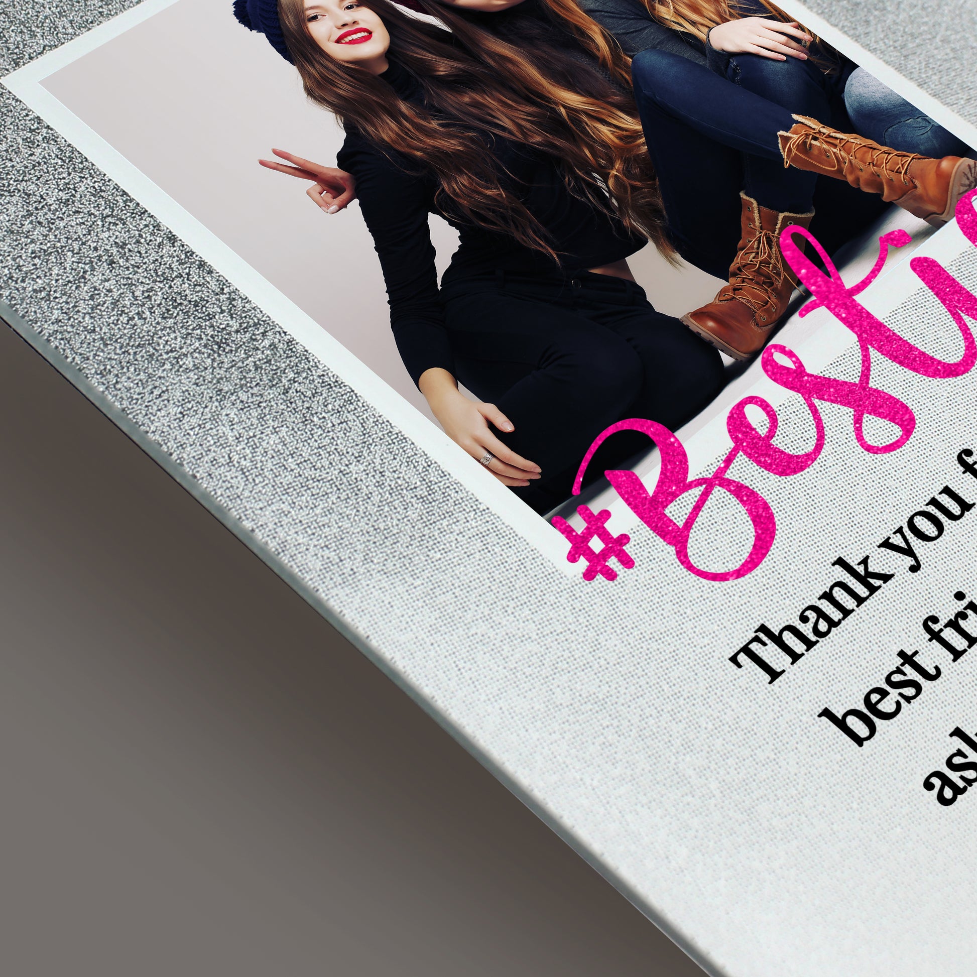 Personalised 'Bestie' 4x4 Glitter Glass Photo Frame - MK&JD Gifts