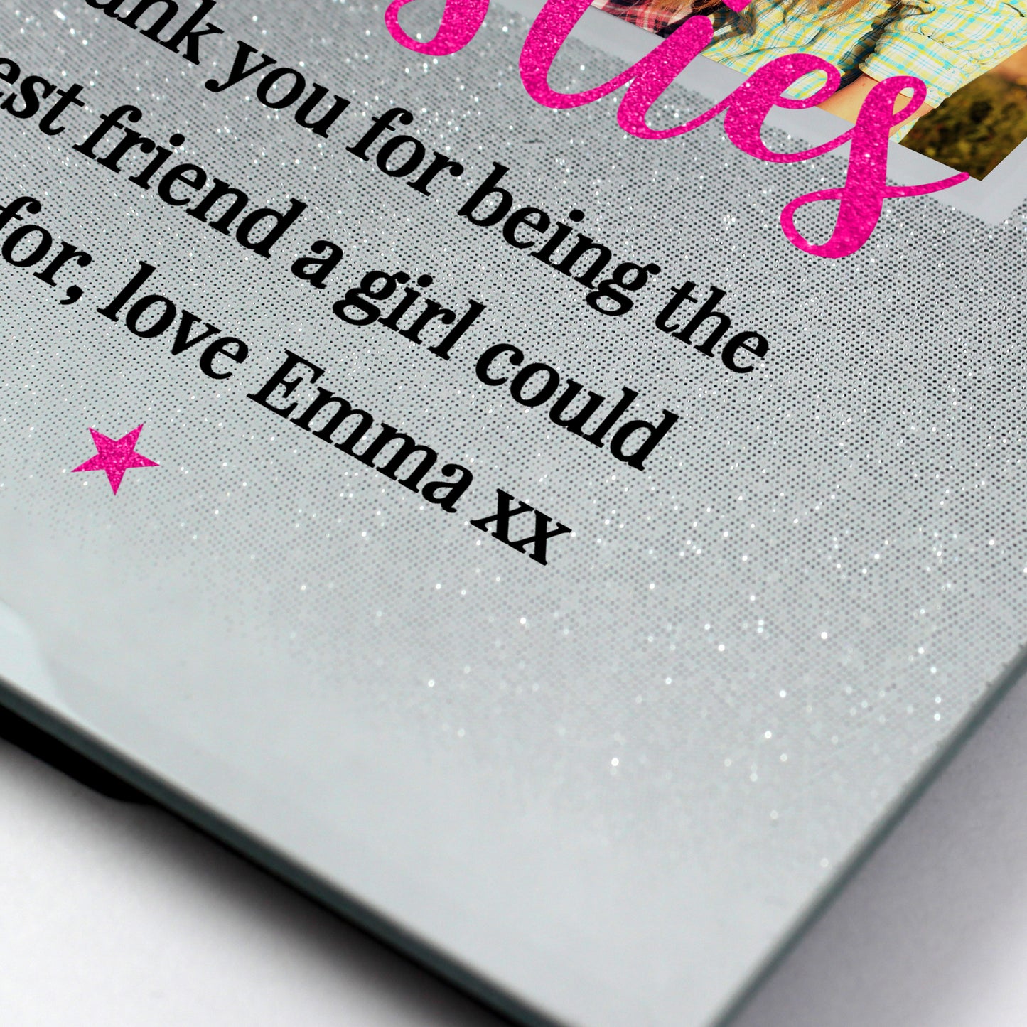 Personalised 'Bestie' 4x4 Glitter Glass Photo Frame - MK&JD Gifts