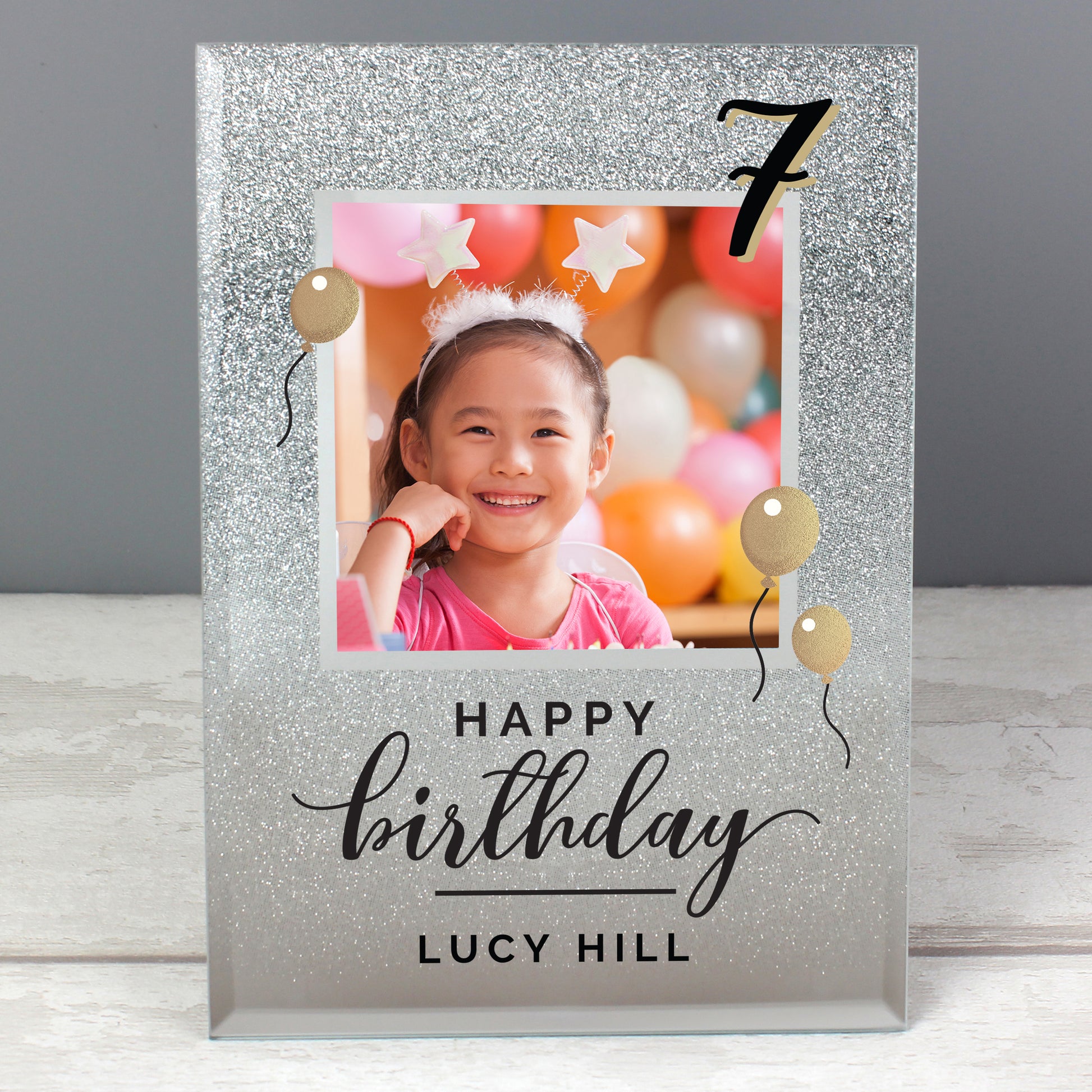Personalised Birthday 4x4 Glitter Glass Photo Frame - MK&JD Gifts