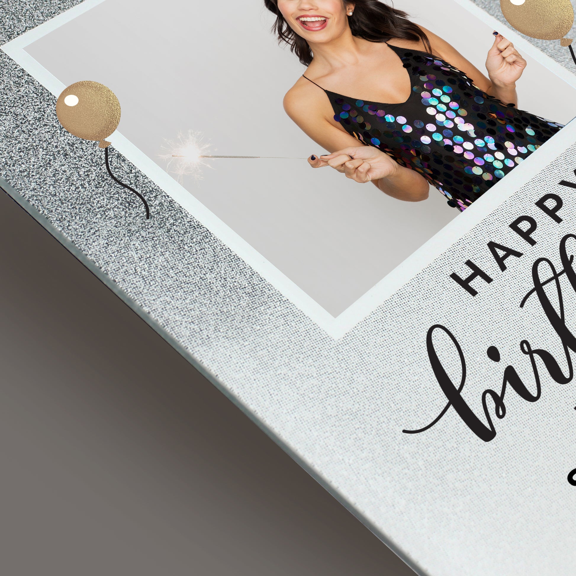 Personalised Birthday 4x4 Glitter Glass Photo Frame - MK&JD Gifts