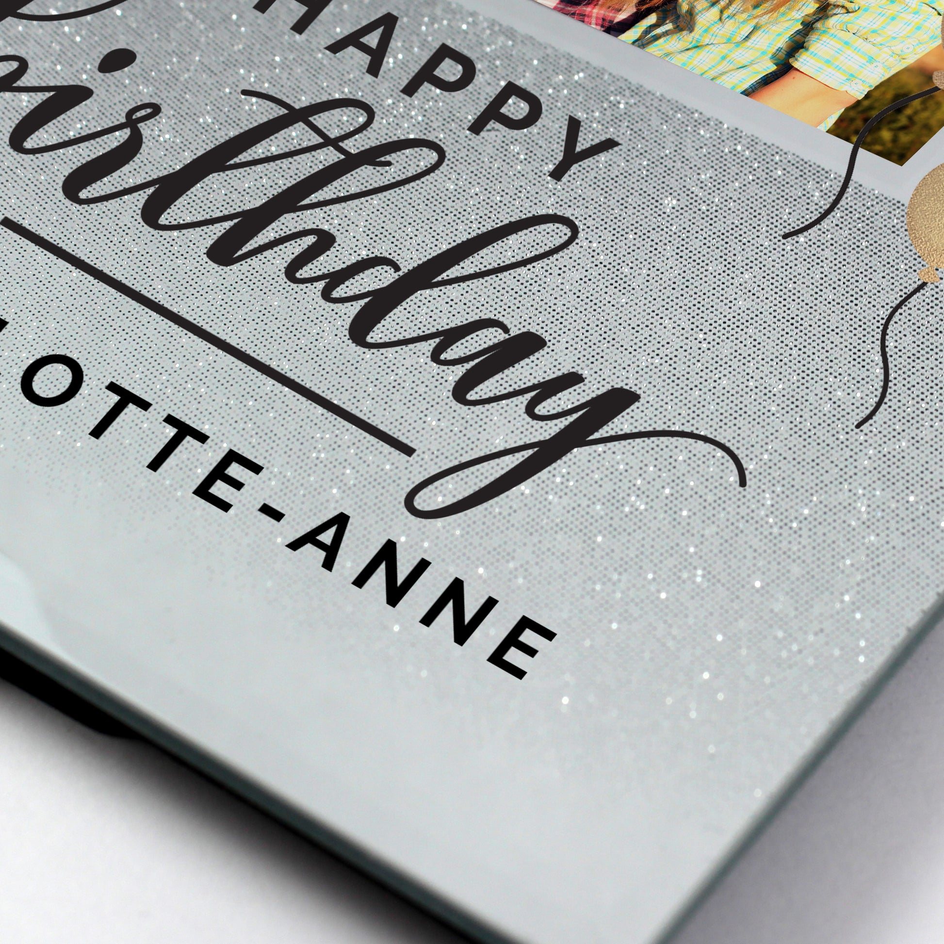 Personalised Birthday 4x4 Glitter Glass Photo Frame - MK&JD Gifts