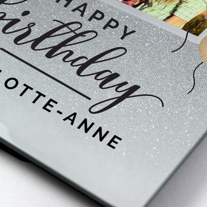 Personalised Birthday 4x4 Glitter Glass Photo Frame - MK&JD Gifts