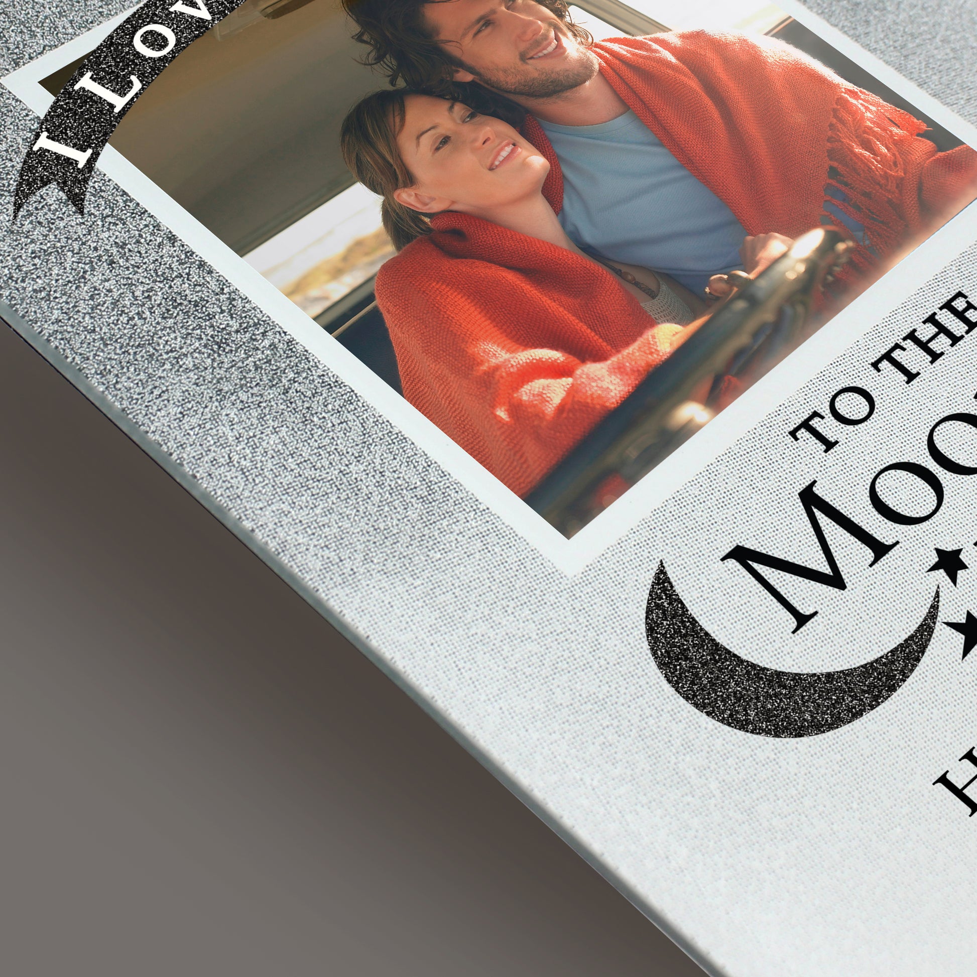 Personalised To the Moon and Back 4x4 Glitter Glass Photo Frame - MK&JD Gifts