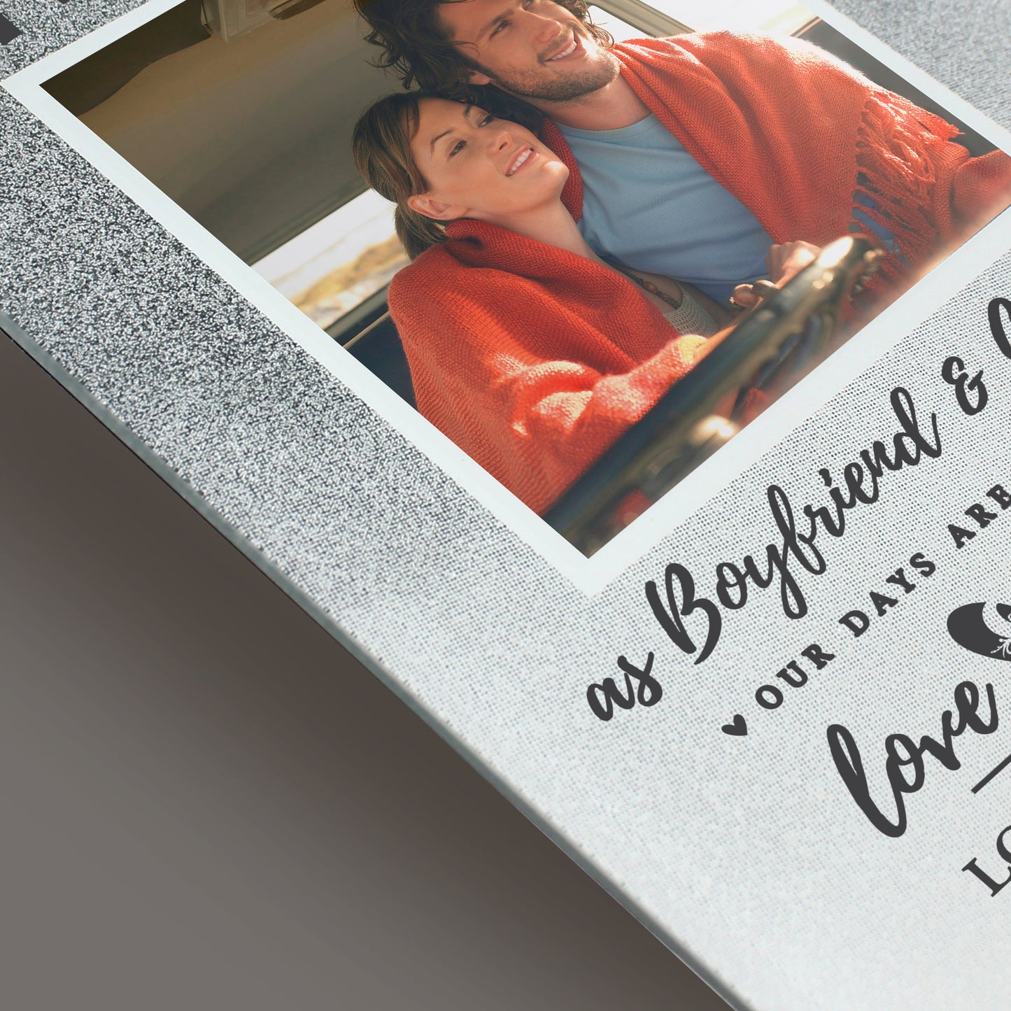 Personalised Anniversary 4x4 Glitter Glass Photo Frame - MK&JD Gifts