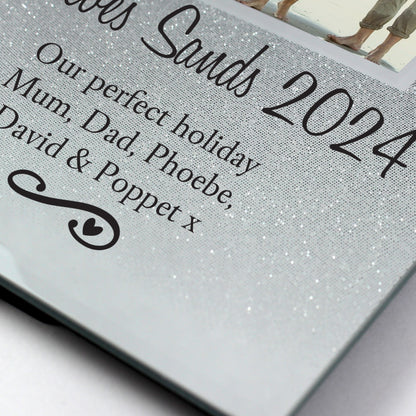 Personalised Heart & Swirl 4x4 Glitter Glass Photo Frame - MK&JD Gifts
