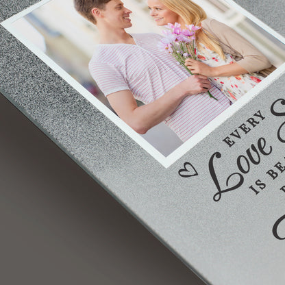 Personalised Every Love Story Is Beautiful 4x4 Glitter Glass Photo Frame - MK&JD Gifts
