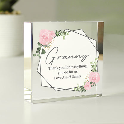 Personalised Abstract Rose Crystal Token - MK&JD Gifts