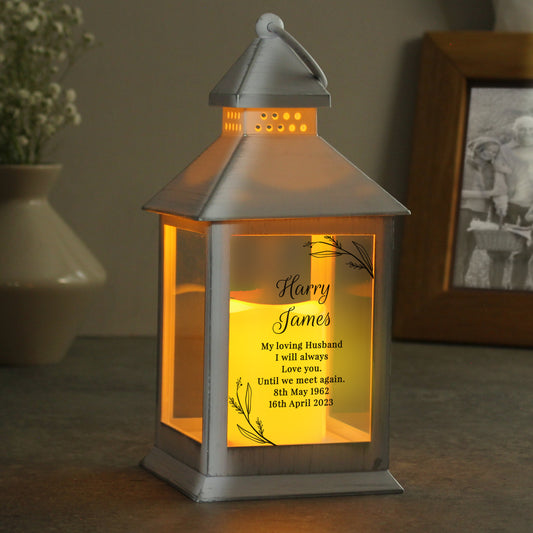 Personalised Memorial White Lantern - MK&JD Gifts