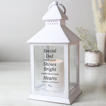 Personalised 'Your Light Shines Bright' White Lantern - MK&JD Gifts