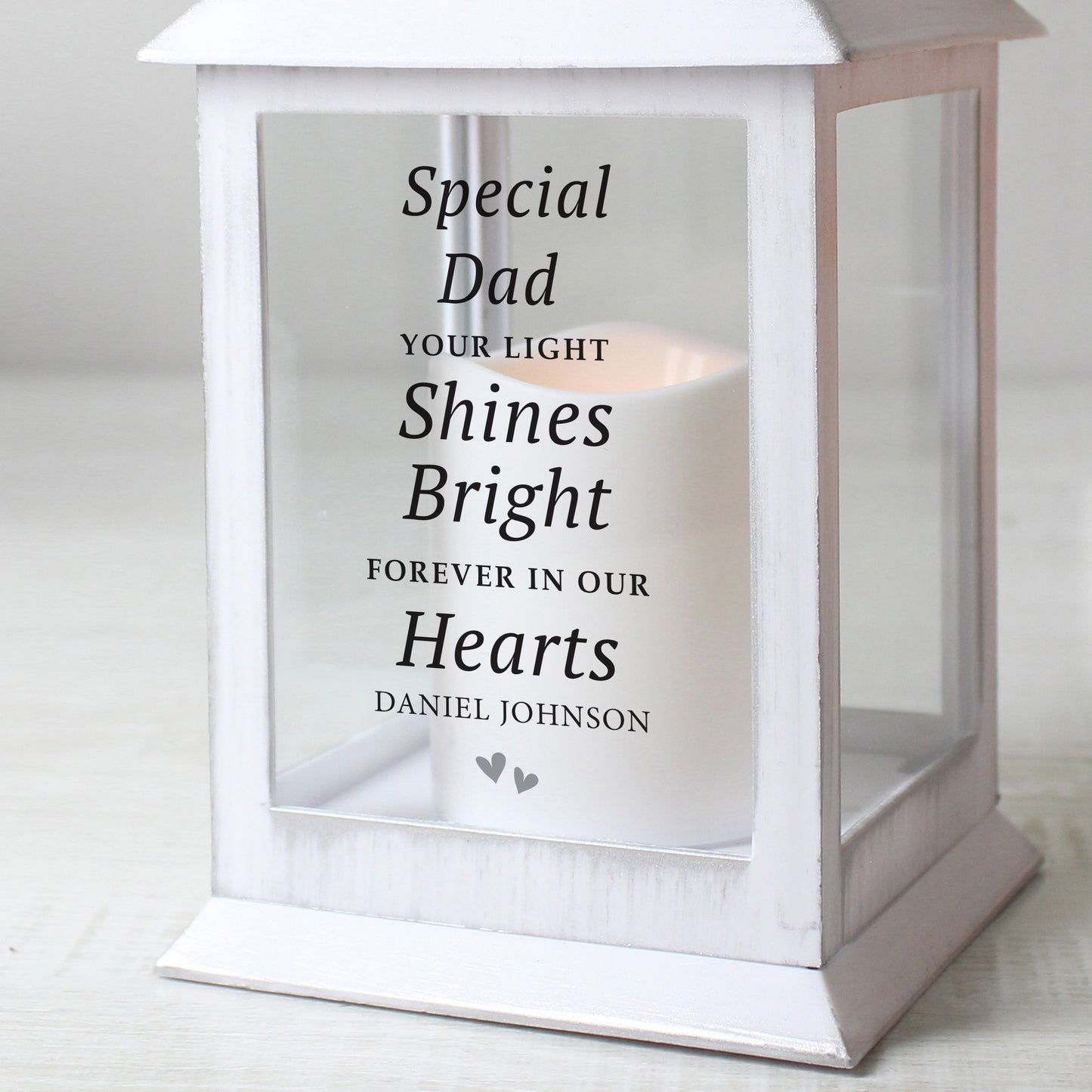 Personalised 'Your Light Shines Bright' White Lantern - MK&JD Gifts
