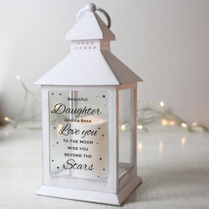 Personalised 'Miss You Beyond The Stars' White Lantern - MK&JD Gifts