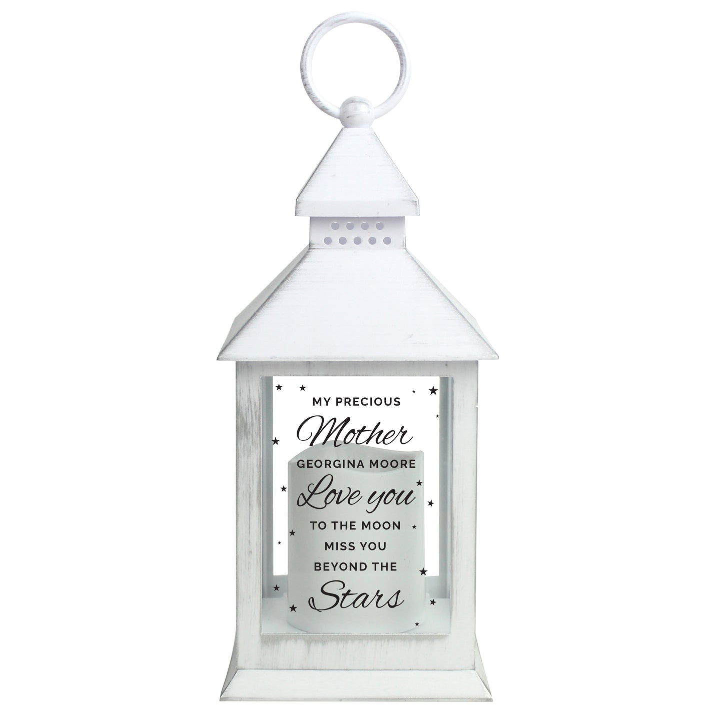 Personalised 'Miss You Beyond The Stars' White Lantern - MK&JD Gifts