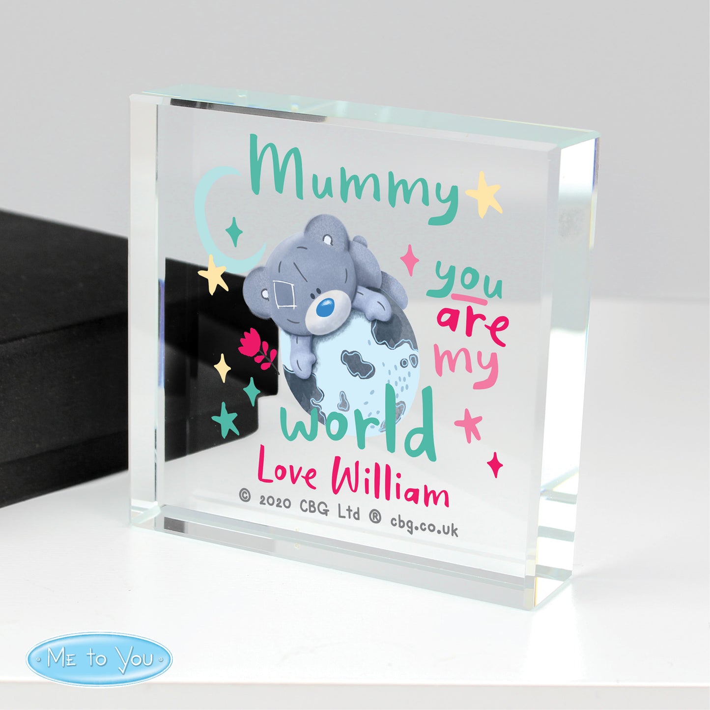 Personalised You Are My World Me To You Crystal Token - MK&JD Gifts