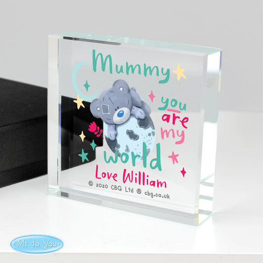 Personalised You Are My World Me To You Crystal Token - MK&JD Gifts