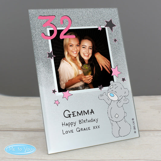 Personalised Me To You Sparkle & Shine 4x4 Glitter Glass Photo Frame - MK&JD Gifts